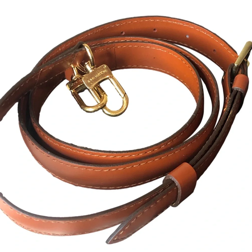 LOUIS VUITTON Adjustable Brown Kenyan Fawn Leather Strap with Gold Hardware